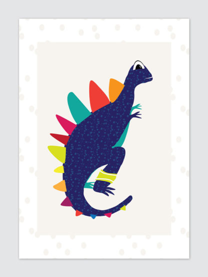 Plakat Kolorowy dinozaur Stegozaur
