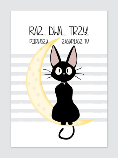 Plakat dla dzieci Kot Raz Dwa