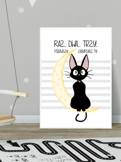 Plakat dla dzieci Kot Raz Dwa
