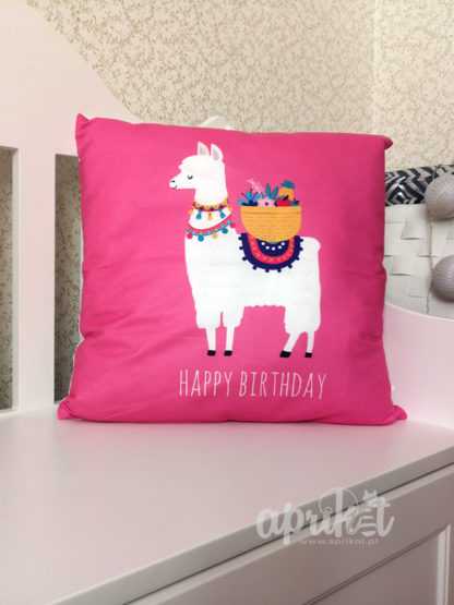 Poszewka na poduszkę dla dzieci Happy Birthday Lama
