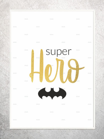 Złoty plakat Super Hero