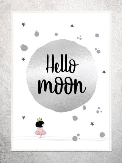 Srebrny plakat Hello moon