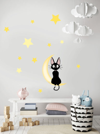 Naklejki na ścianę dla dzieci - Kot na Księżycu