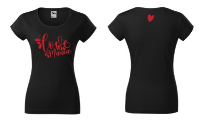 Koszulka z personaliazacją na Dzień Mamy Love Mama - czarna