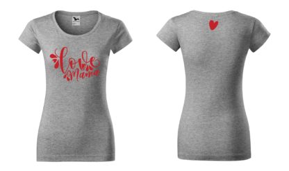 Koszulka z personaliazacją na Dzień Mamy Love Mama - szary melanż