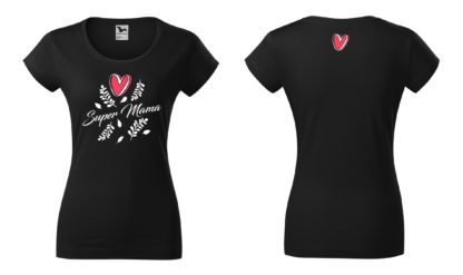 Koszulka z personaliazacją na Dzień Mamy Super Mama - czarna