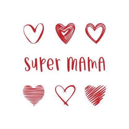 Poduszka z dedykacją na dzień Mamy Super Mama 6 Serc